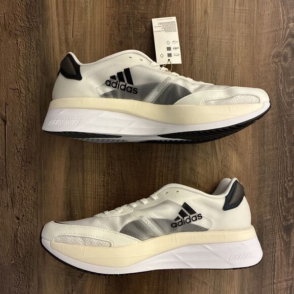 Adidas Adizero Boston 10 White Black Men Size 12 Running Shoes GY0928 main image 6
